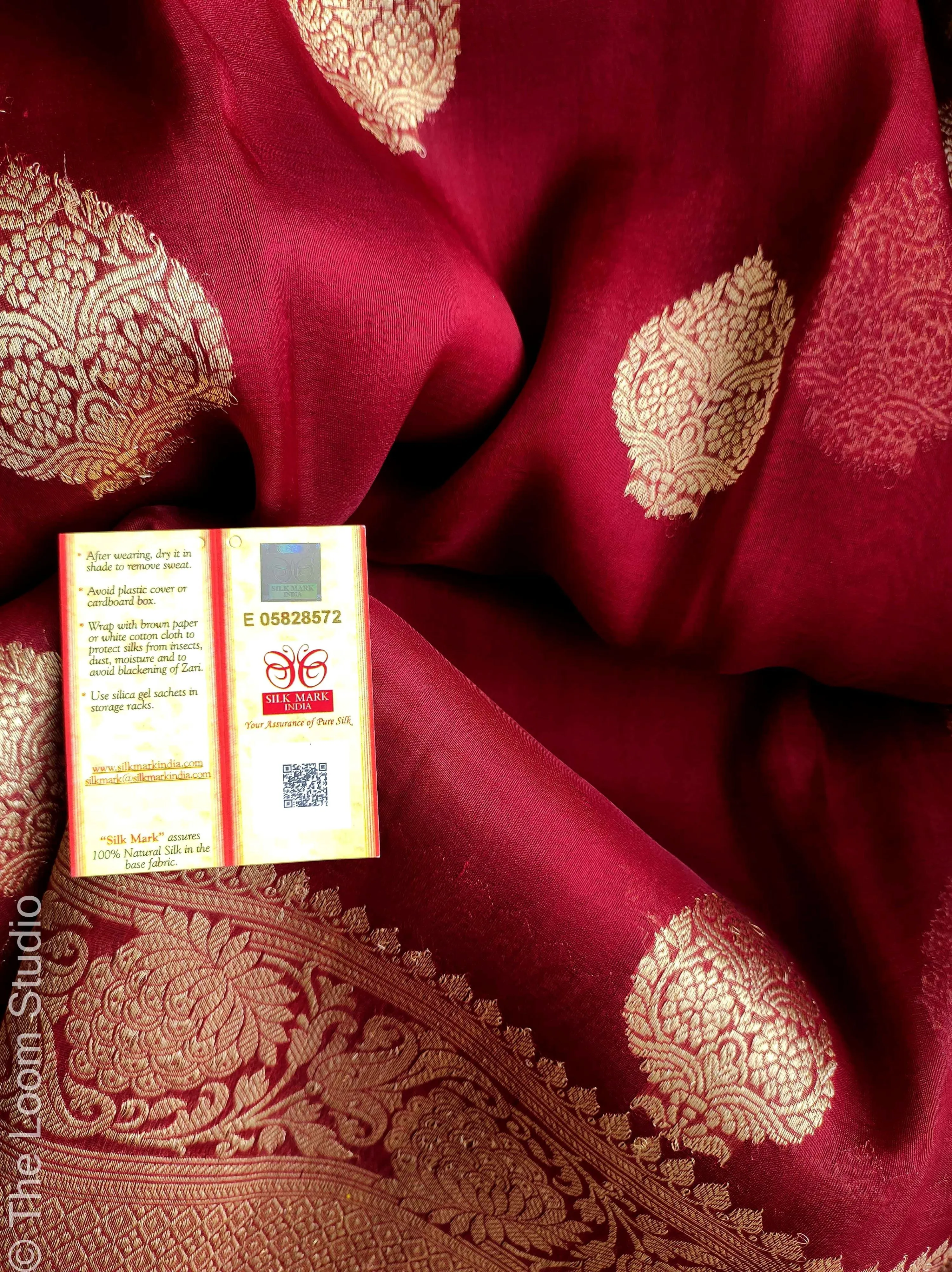 Wedding Saga Pure Banarasi Handloom Kora Kadhwa Silk Saree