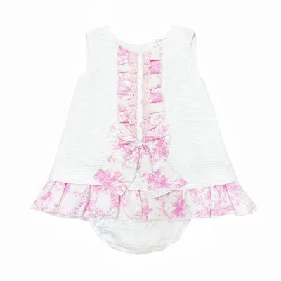 Wee Me Baby Girls Waffle Pink Floral Dress