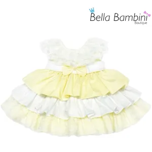Wee Me Lemon Puffball Lace Dress