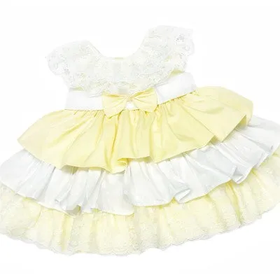 Wee Me Lemon Puffball Lace Dress