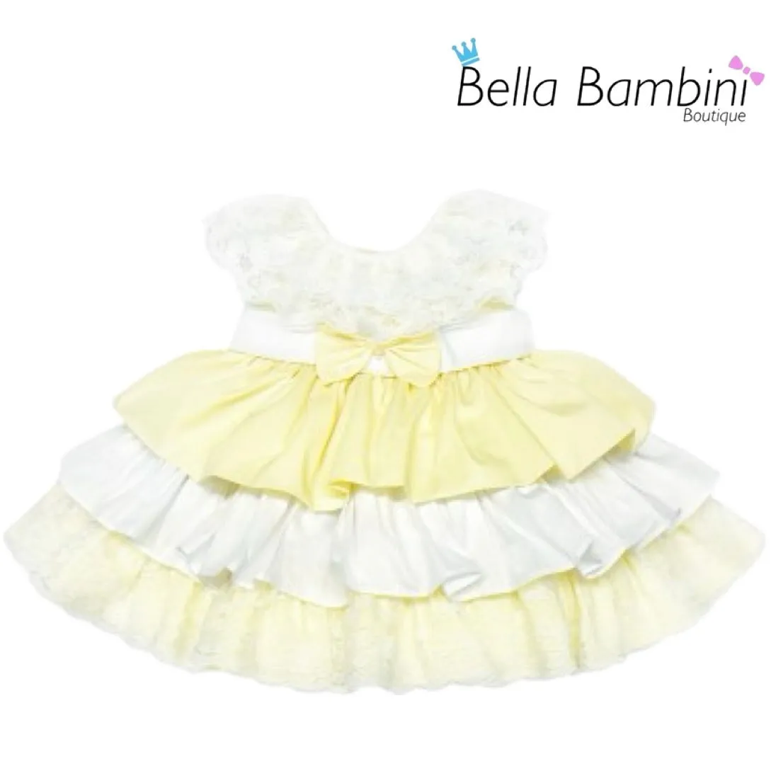 Wee Me Lemon Puffball Lace Dress