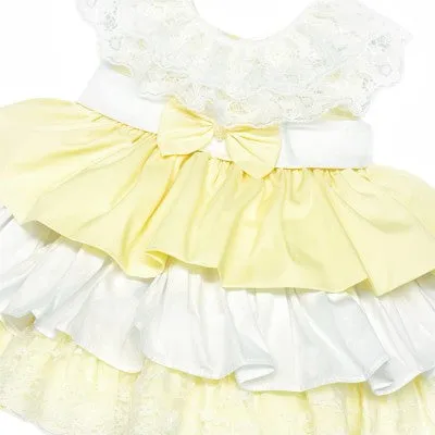 Wee Me Lemon Puffball Lace Dress