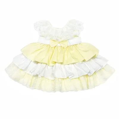 Wee Me Lemon Puffball Lace Dress