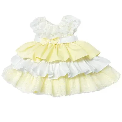 Wee Me Lemon Puffball Lace Dress