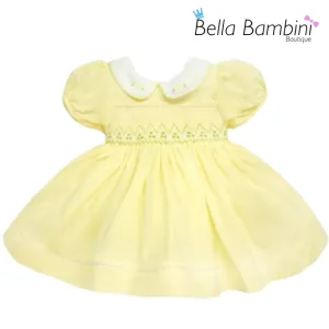 Wee Me Lemon Smocked Peter Pan Collar Dress