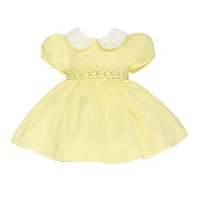 Wee Me Lemon Smocked Peter Pan Collar Dress