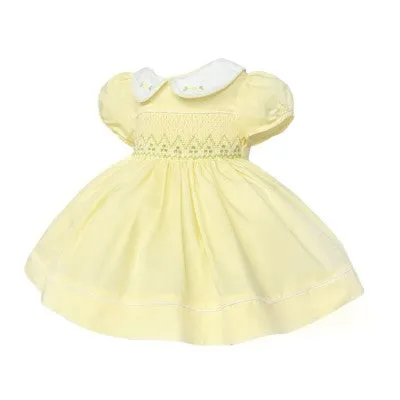 Wee Me Lemon Smocked Peter Pan Collar Dress