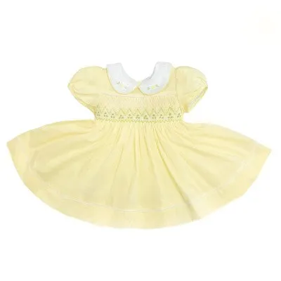Wee Me Lemon Smocked Peter Pan Collar Dress