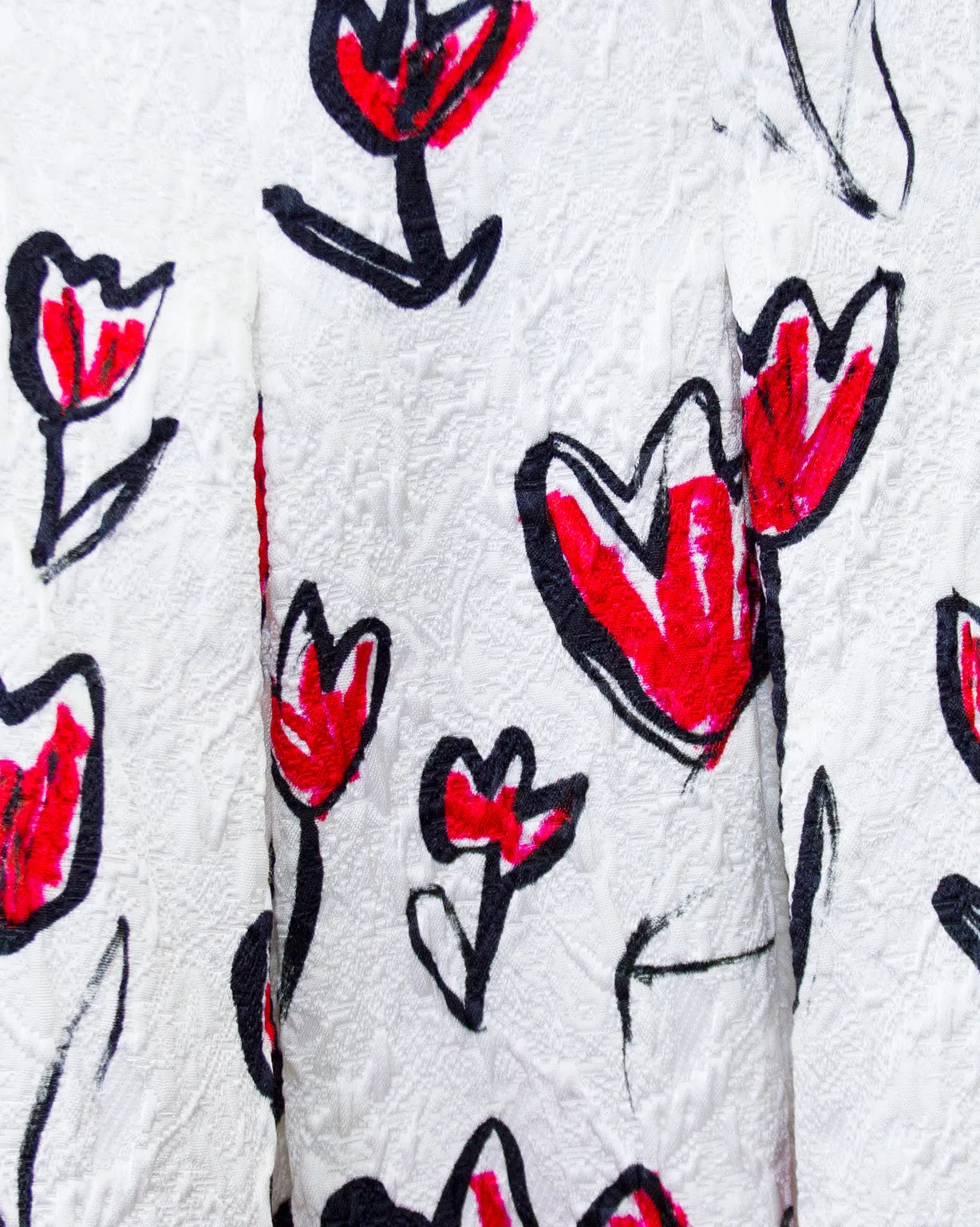 White and Red Tulip Printed Skirt