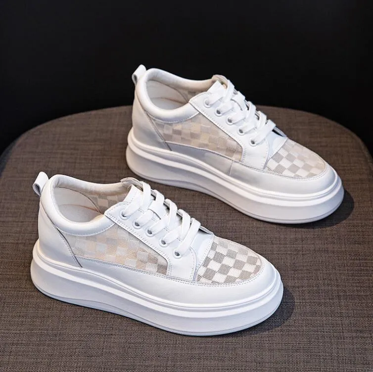 White Breathable Casual Shoes For Petite Feet Women MS13