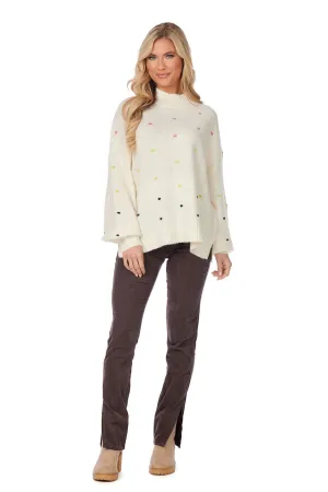 White Novie Pom-Pom Sweater - FINAL SALE