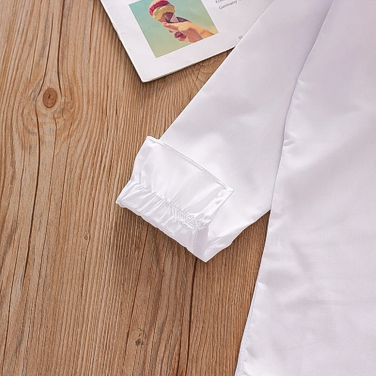 White Shirt for Girls with Long Sleeves
