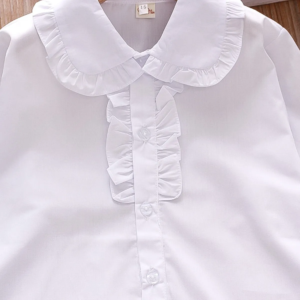 White Shirt for Girls with Long Sleeves