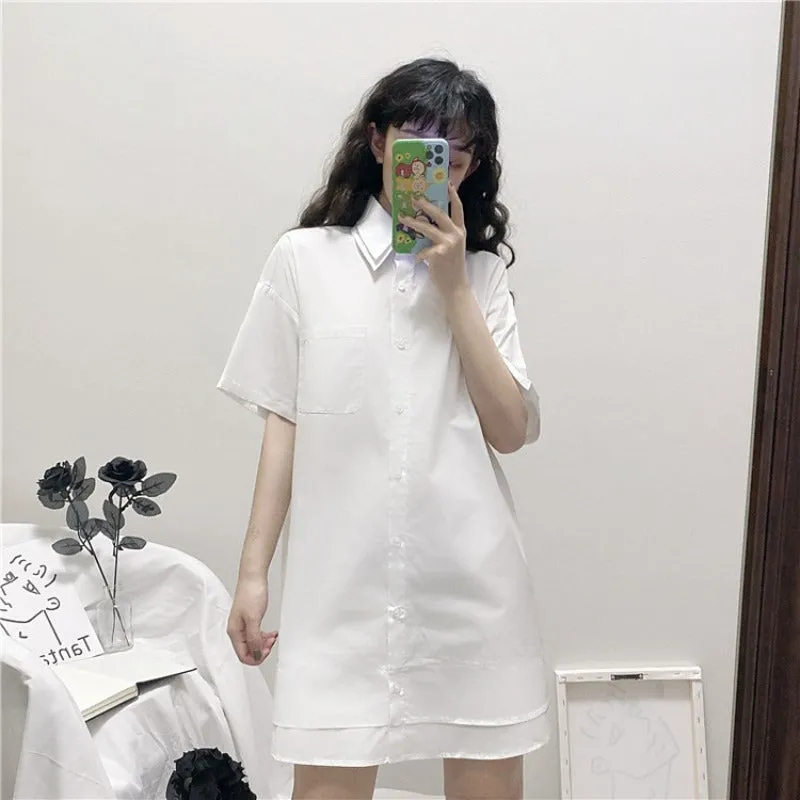 WHITE SHORT-SLEEVED SHIRT   PLEATED SKIRT H032902