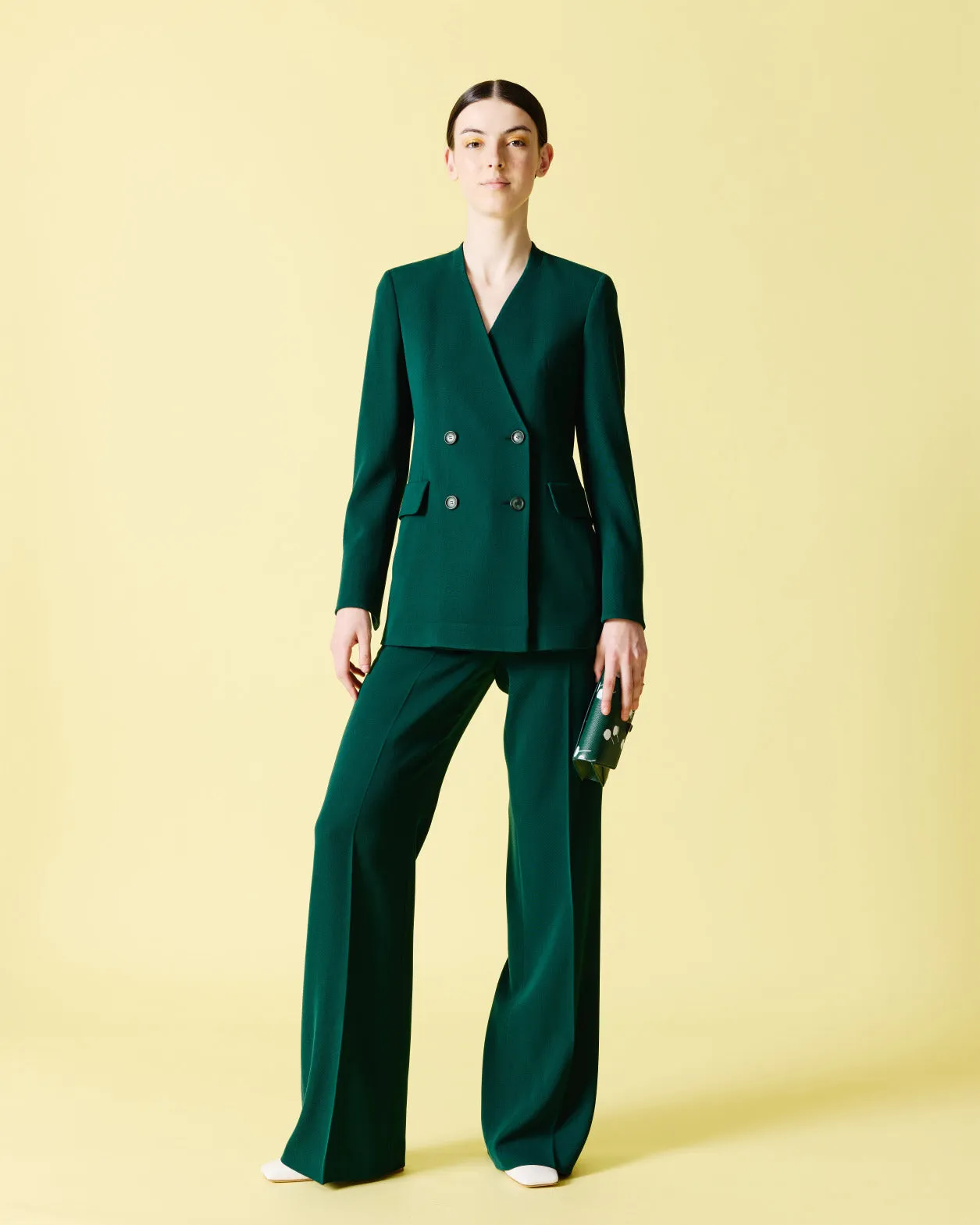 Wide Straight Wool Pants