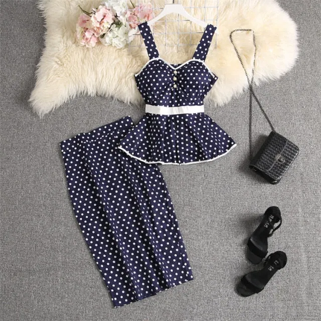 Women Blouses Outfit Knee Length Skirt Set
