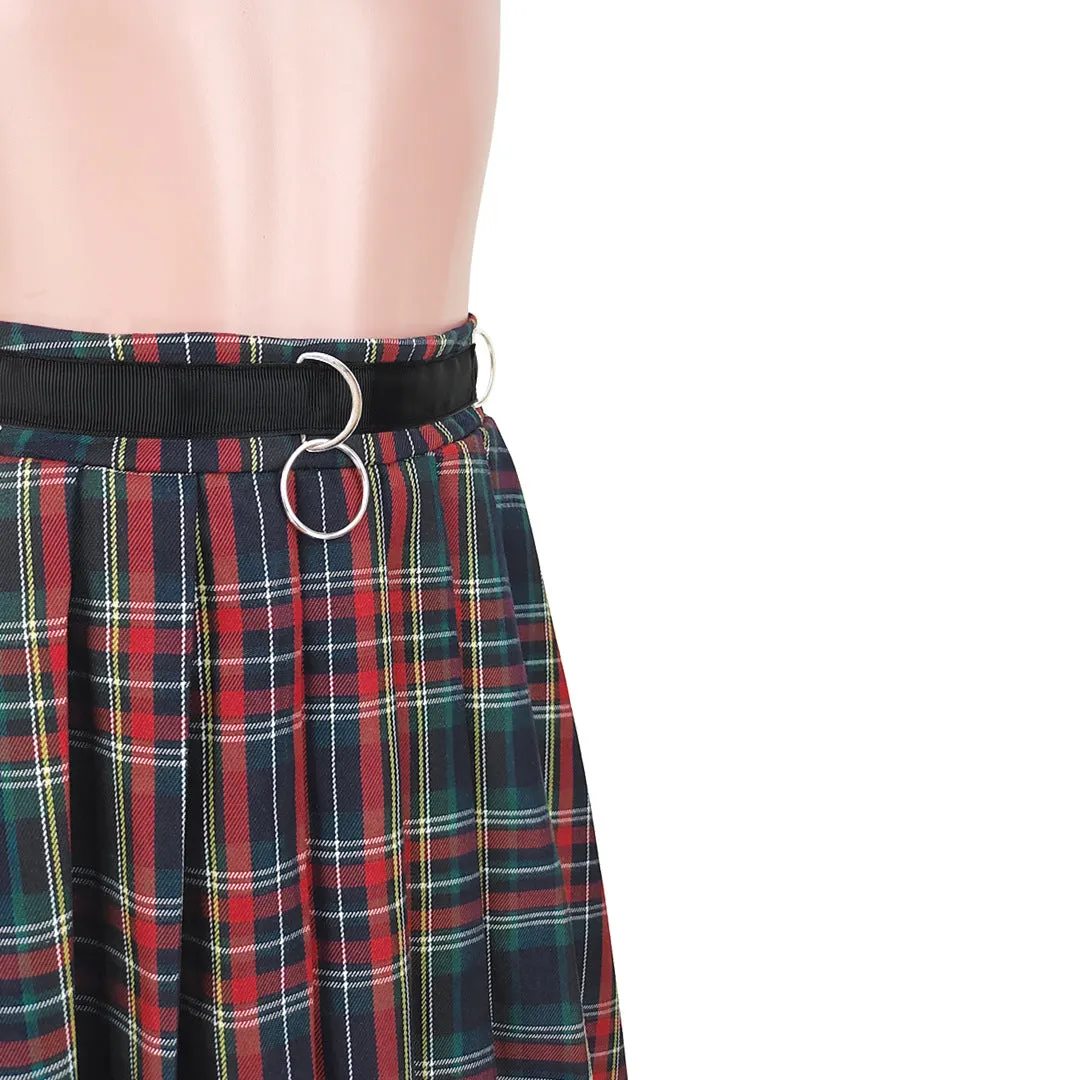 Women Fashion Plaid Zipper Back Pleated Skirt 2023 Street Female Classic Vintage Mini Skirts
