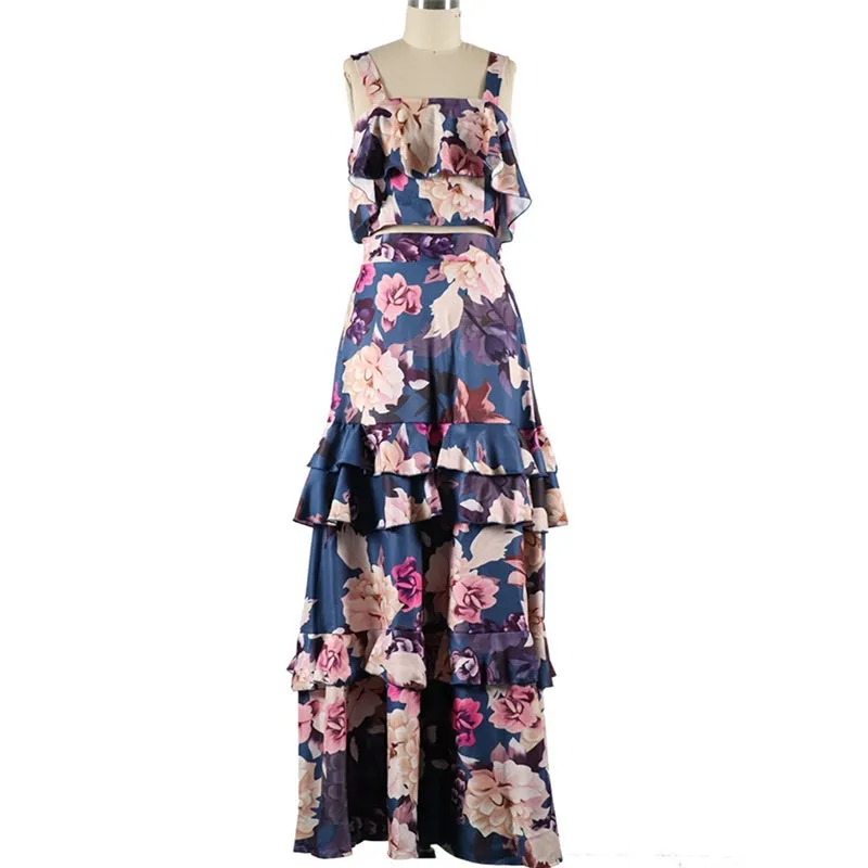 Women Summer Boho Beach Two Piece Set