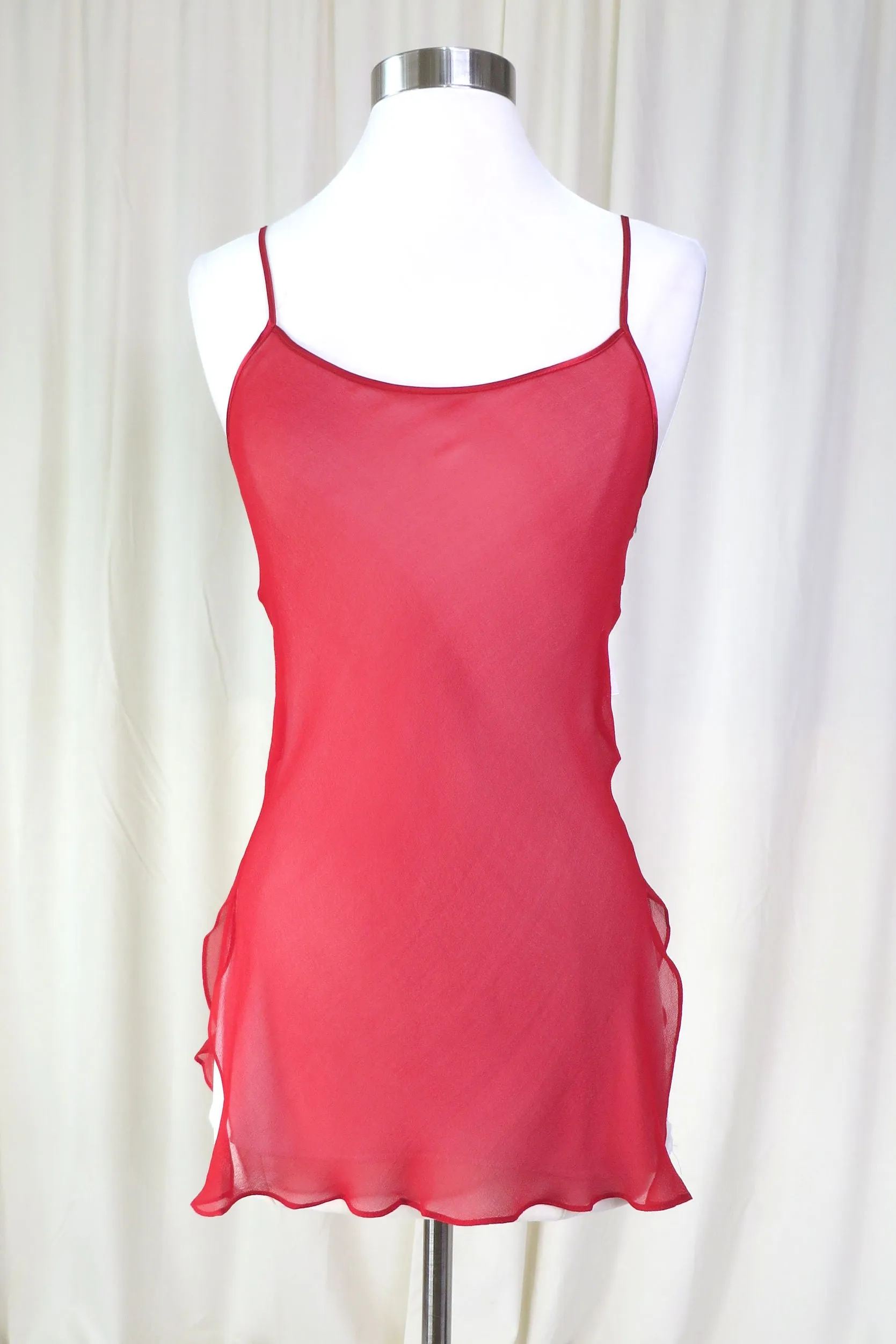 Women's Chemise Nightgown Sheer Silk Chiffon Short Dress