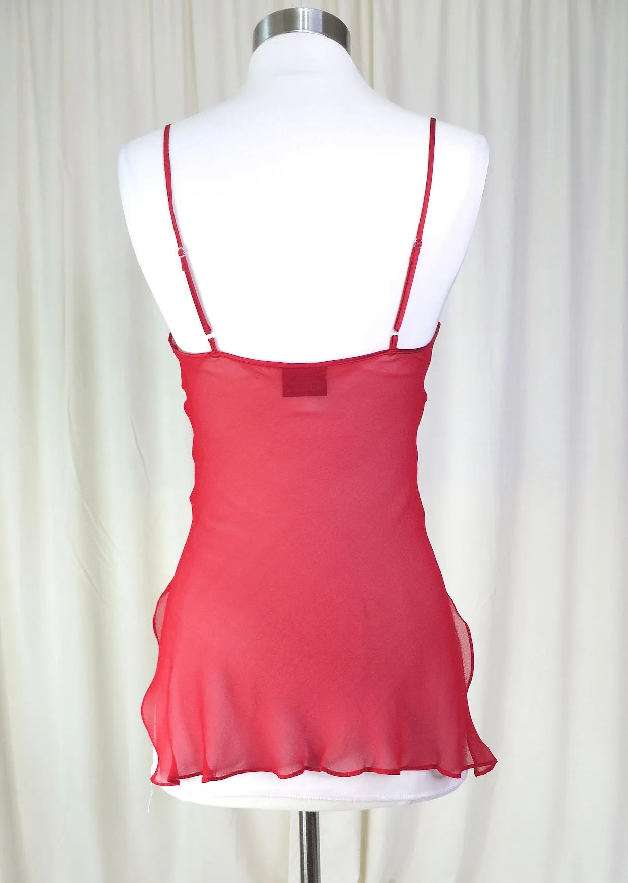 Women's Chemise Nightgown Sheer Silk Chiffon Short Dress