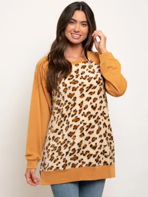 WOMEN'S LONG SLEEVE ANIMAL DETAILED FRONT TOP