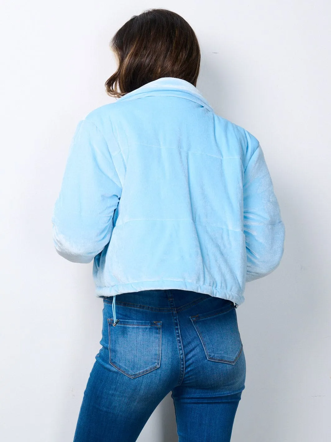 WOMEN'S LONG SLEEVE ZIP UP POCKETS PUFFER JACKET