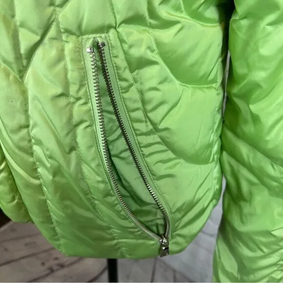 Women’s Andrew Marc Green goose Down Puffer Coat Size Medium