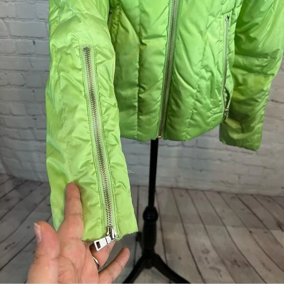 Women’s Andrew Marc Green goose Down Puffer Coat Size Medium