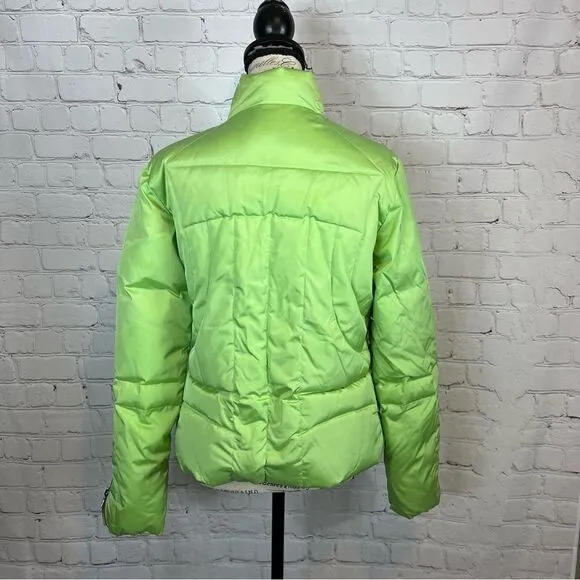 Women’s Andrew Marc Green goose Down Puffer Coat Size Medium