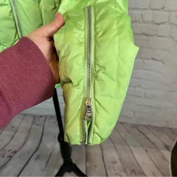 Women’s Andrew Marc Green goose Down Puffer Coat Size Medium