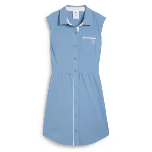 x AP Seersucker Dress Zen Blue