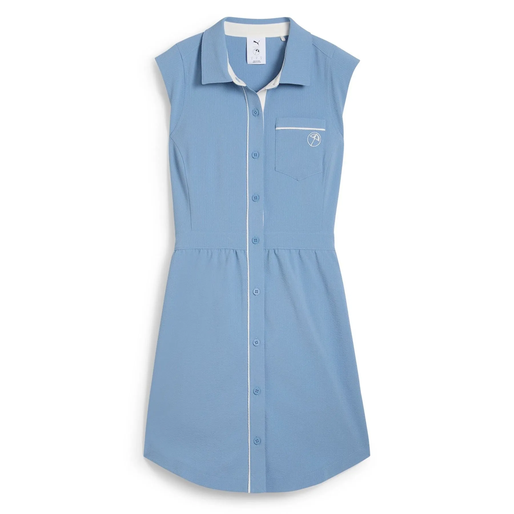 x AP Seersucker Dress Zen Blue
