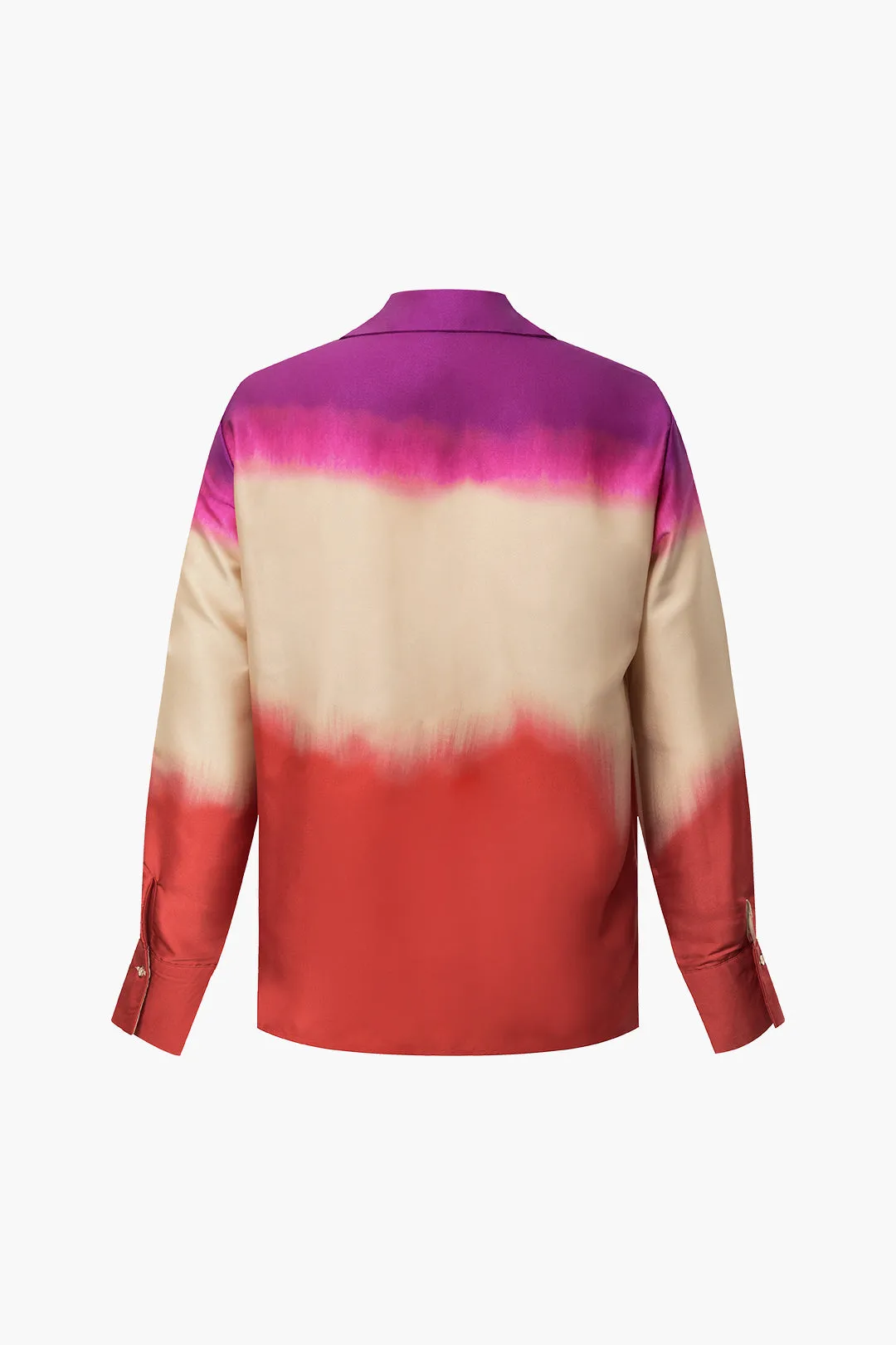 Xanthe - Sleek Satin Ombre Woman's Long Sleeve Shirt