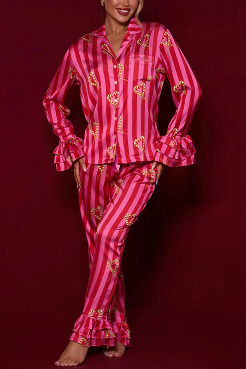 XK0272 Hearts Graphic Pajamas Set