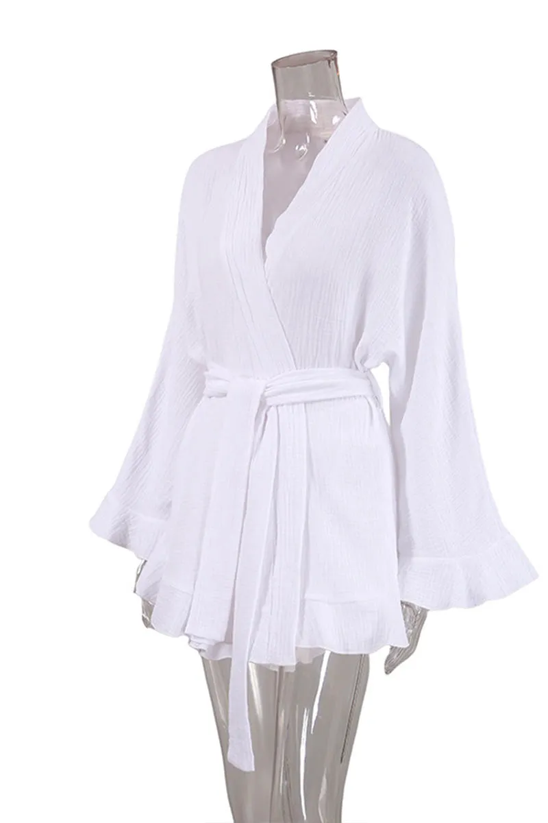 XK0376 Cotton Robe and Shorts Set