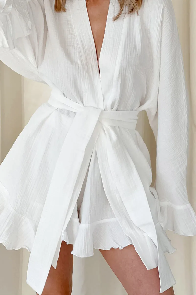 XK0376 Cotton Robe and Shorts Set