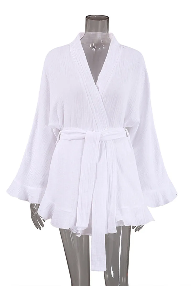 XK0376 Cotton Robe and Shorts Set