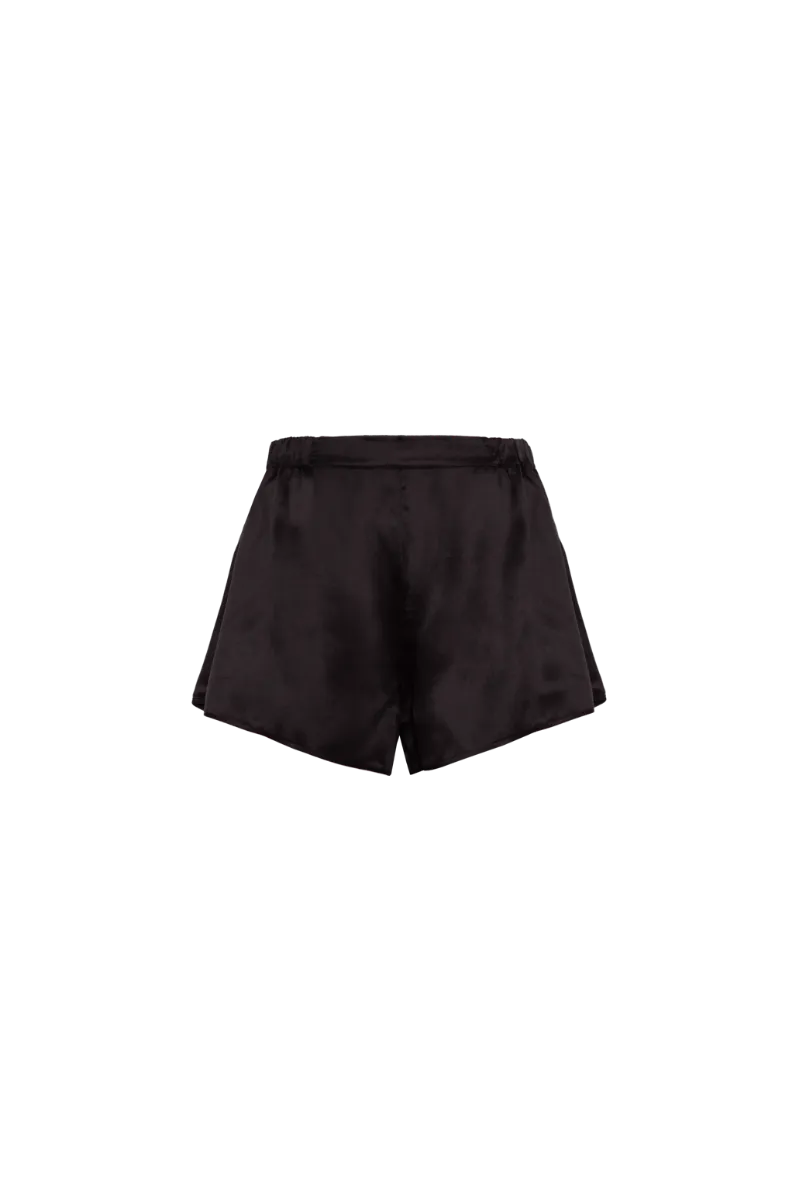 YARI BLACK: ORGANIC SILK SHORTS