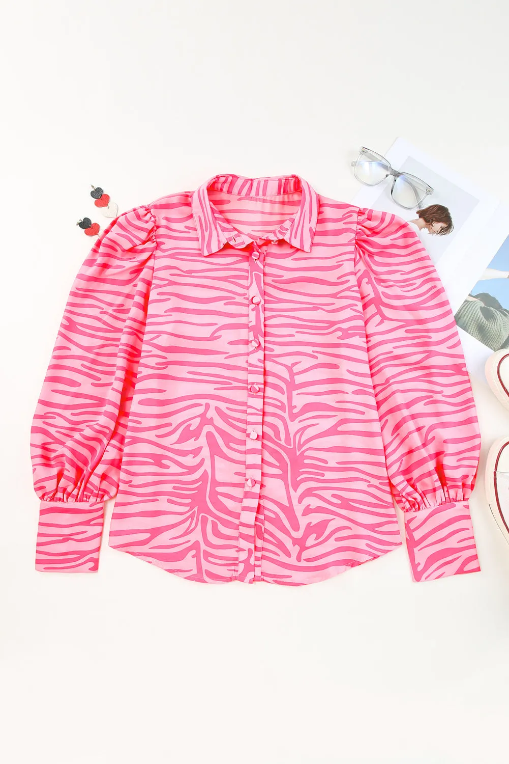 Zebra Stripes Lantern Sleeve Shirt