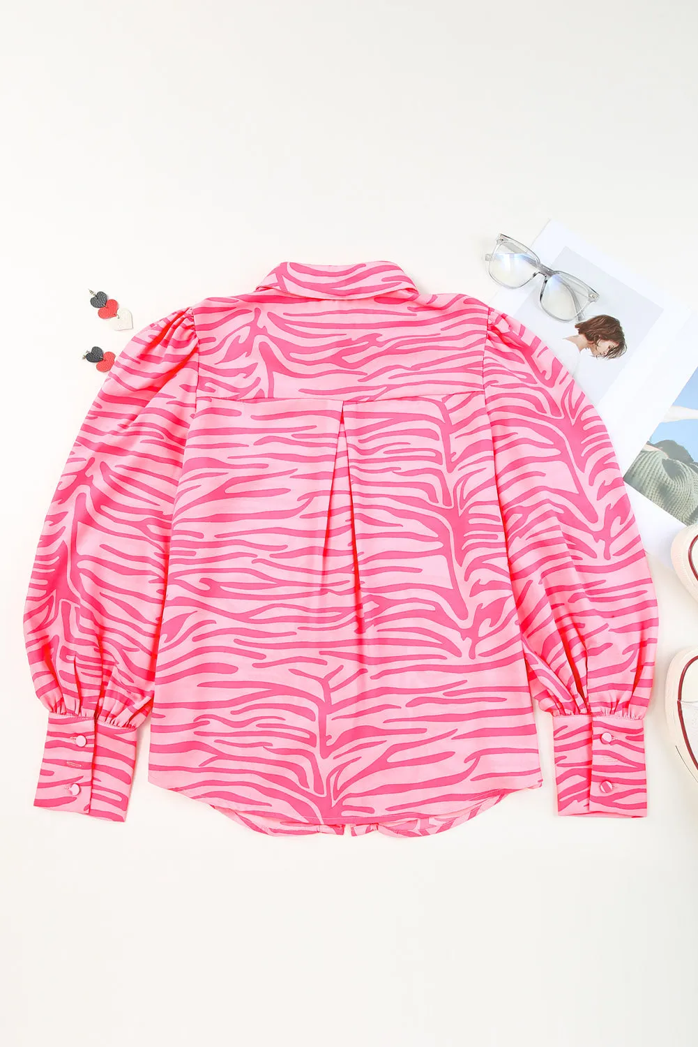 Zebra Stripes Lantern Sleeve Shirt